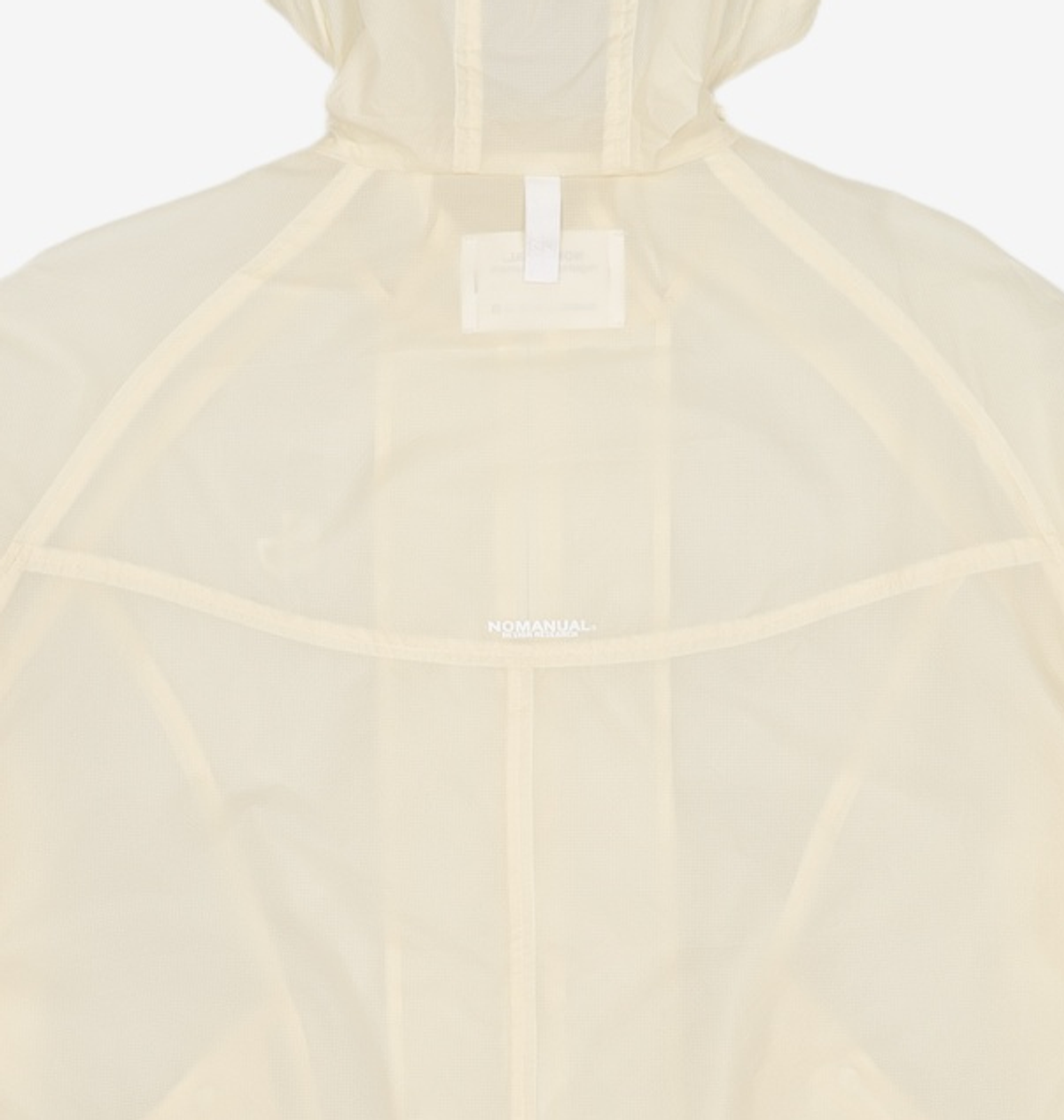 노매뉴얼(NOMANUAL) TRANSLUCENT HOODED JACKET - SAND YELLOW 100