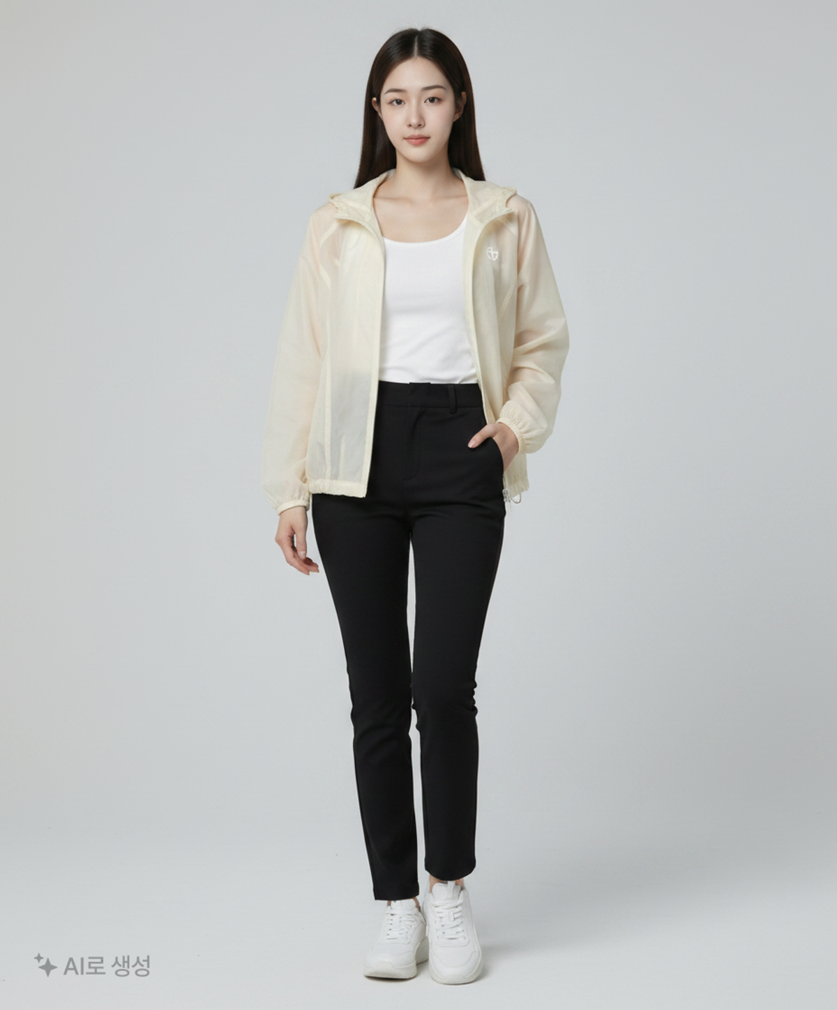 노매뉴얼(NOMANUAL) TRANSLUCENT HOODED JACKET - SAND YELLOW 100