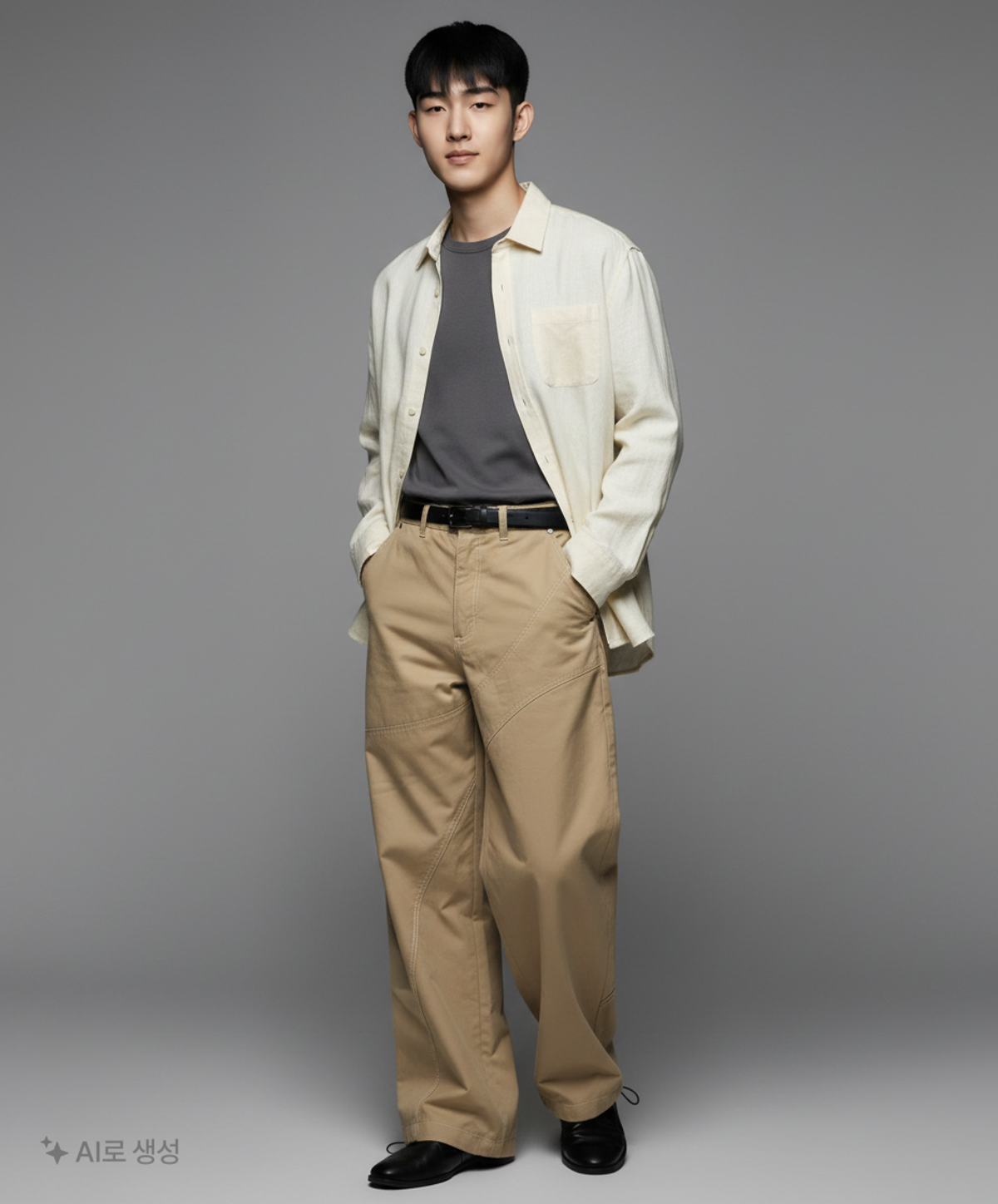 애드오프(ADDOFF) WAVE STITCH PANTS KHAKI 46