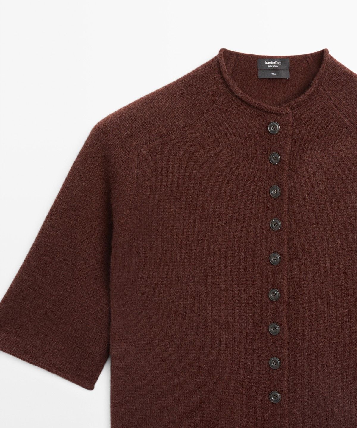 마시모두띠(MASSIMO DUTTI) 100% 울 퍼널넥 니트 가디건