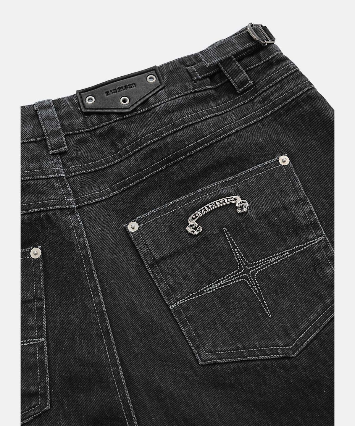 배드블러드(BADBLOOD) Viper 401 Curved Color Jeans - Charcoal