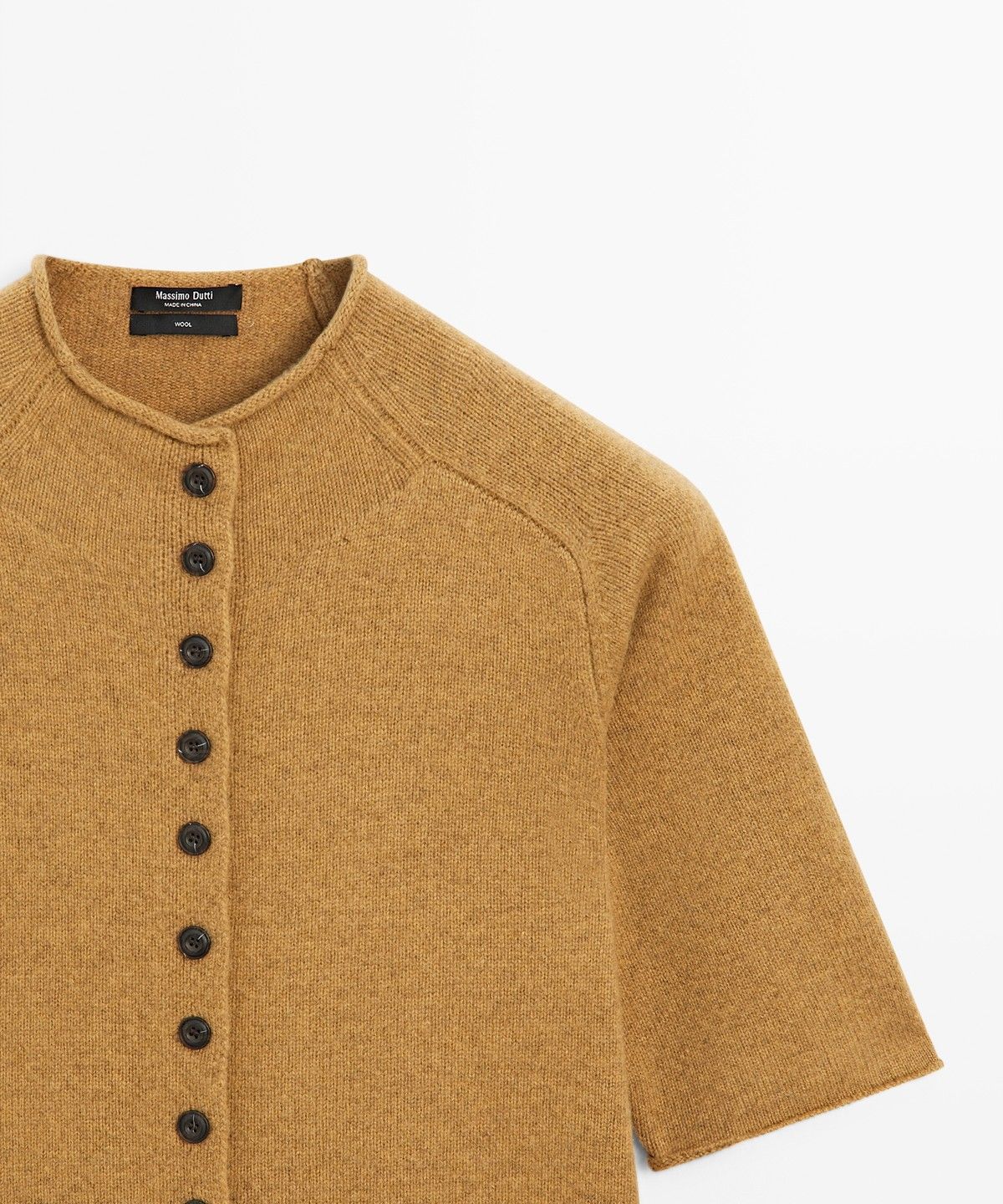 마시모두띠(MASSIMO DUTTI) 100% 울 퍼널넥 니트 가디건