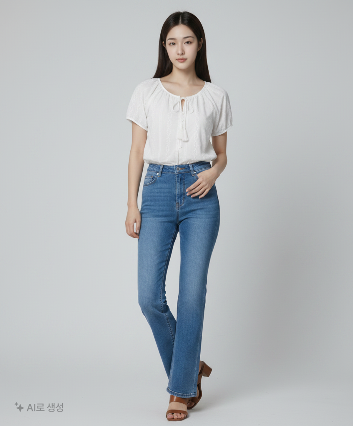 포에버21(FOREVER21) 리본 스트랩 자수 셔링 블라우스 (FTDBBL020) FREE
