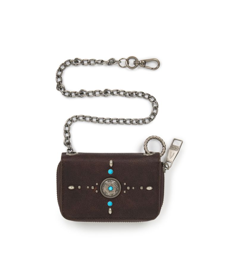 Western Studded Leather Wallet (Brown)