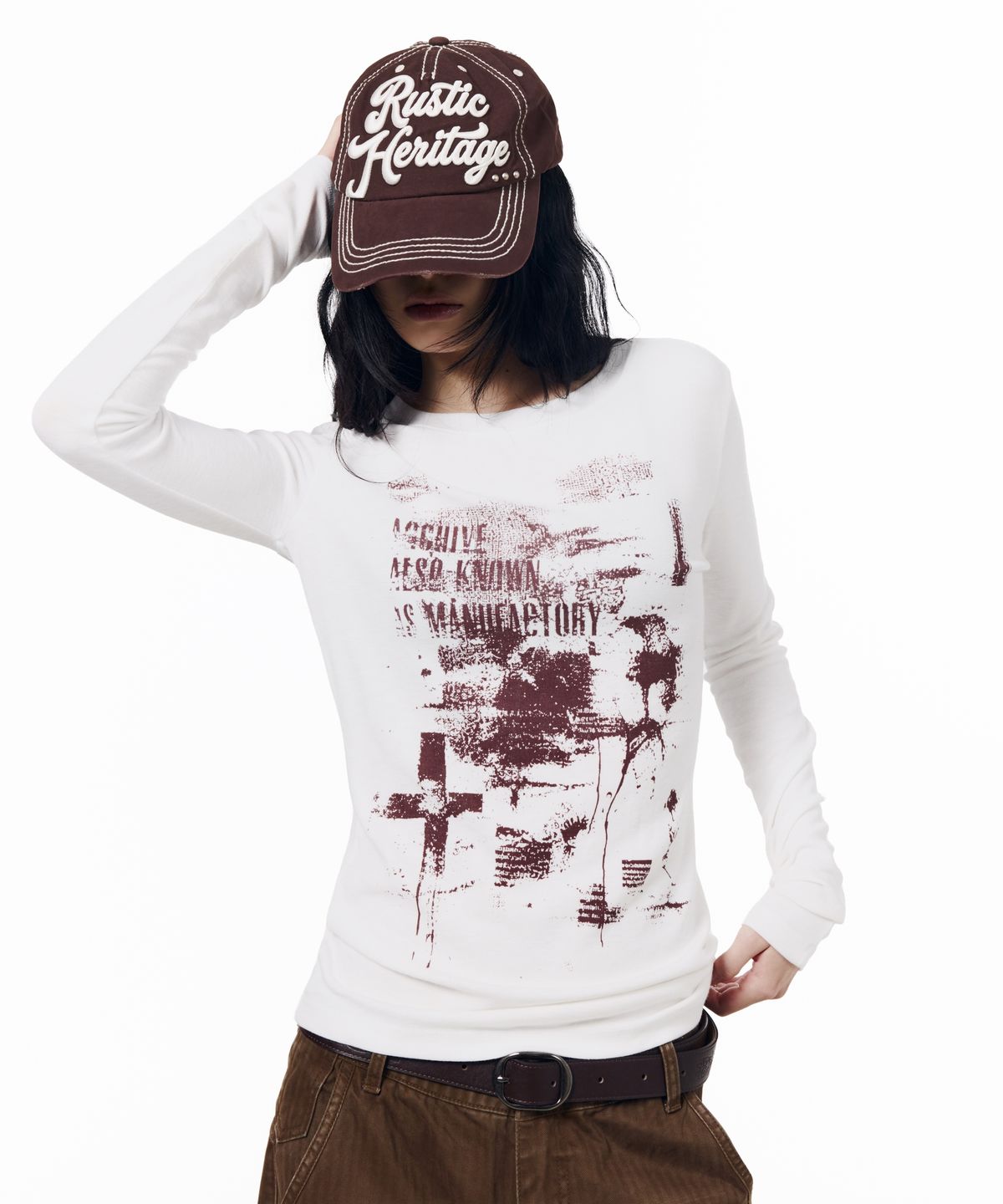 아캄(AAKAM) Rustic Stud Ball Cap (Burgundy)