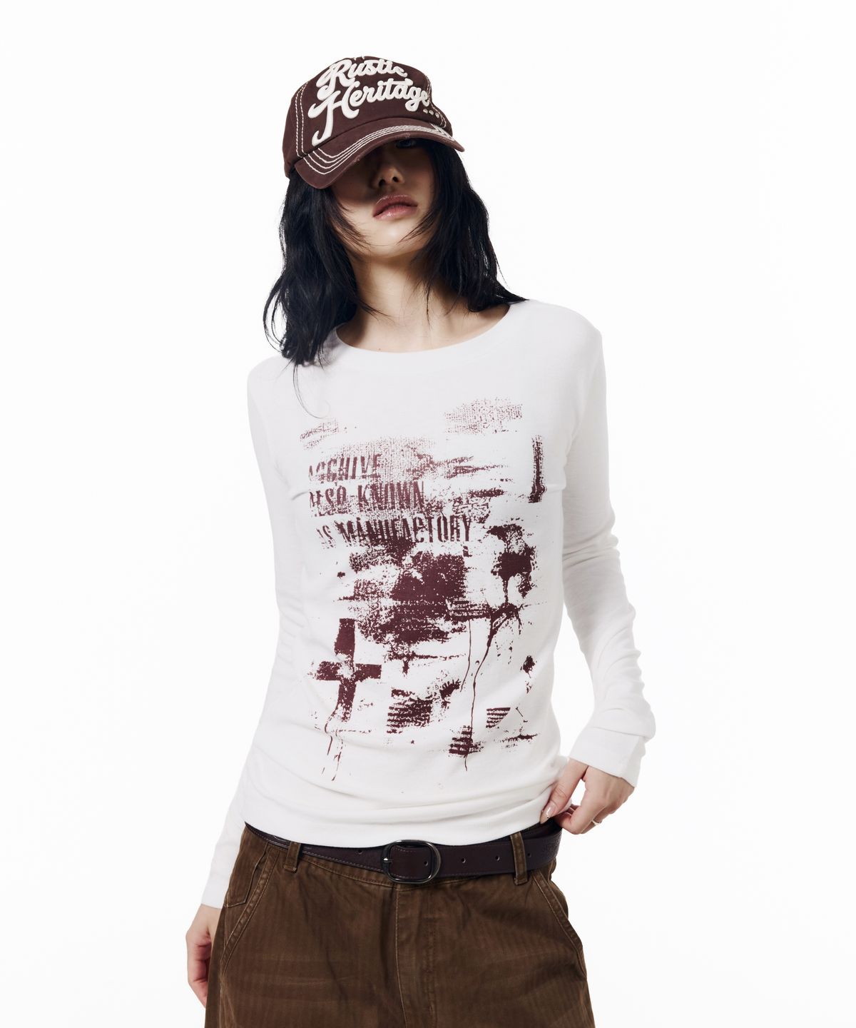 아캄(AAKAM) Rustic Stud Ball Cap (Burgundy)