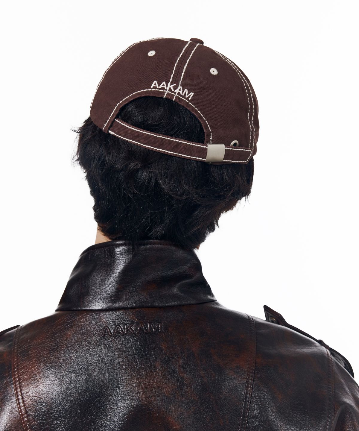 아캄(AAKAM) Rustic Stud Ball Cap (Burgundy)
