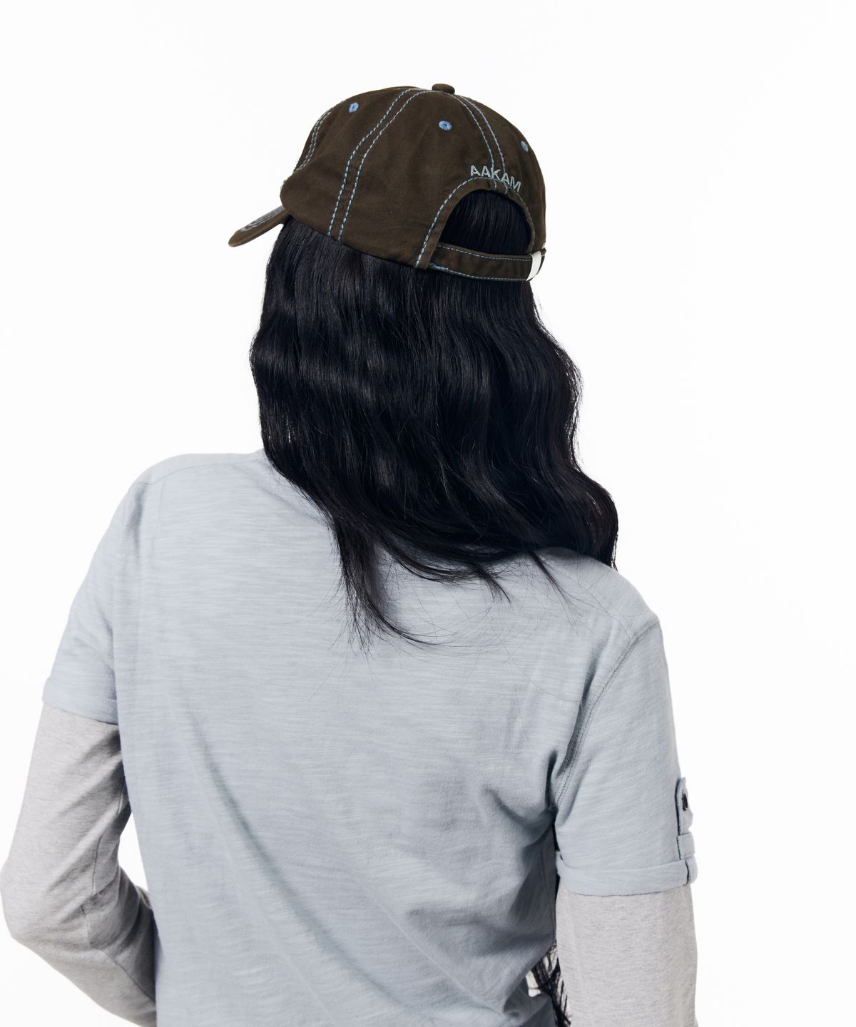 아캄(AAKAM) Rustic Stud Ball Cap (Brown)