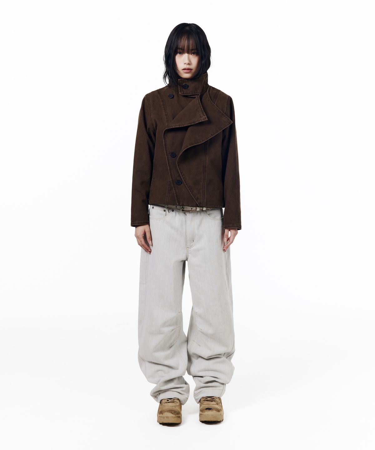 아캄(AAKAM) KPT Semi Wide Denim Pants (White)