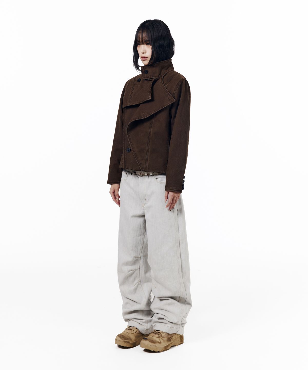 아캄(AAKAM) KPT Semi Wide Denim Pants (White)