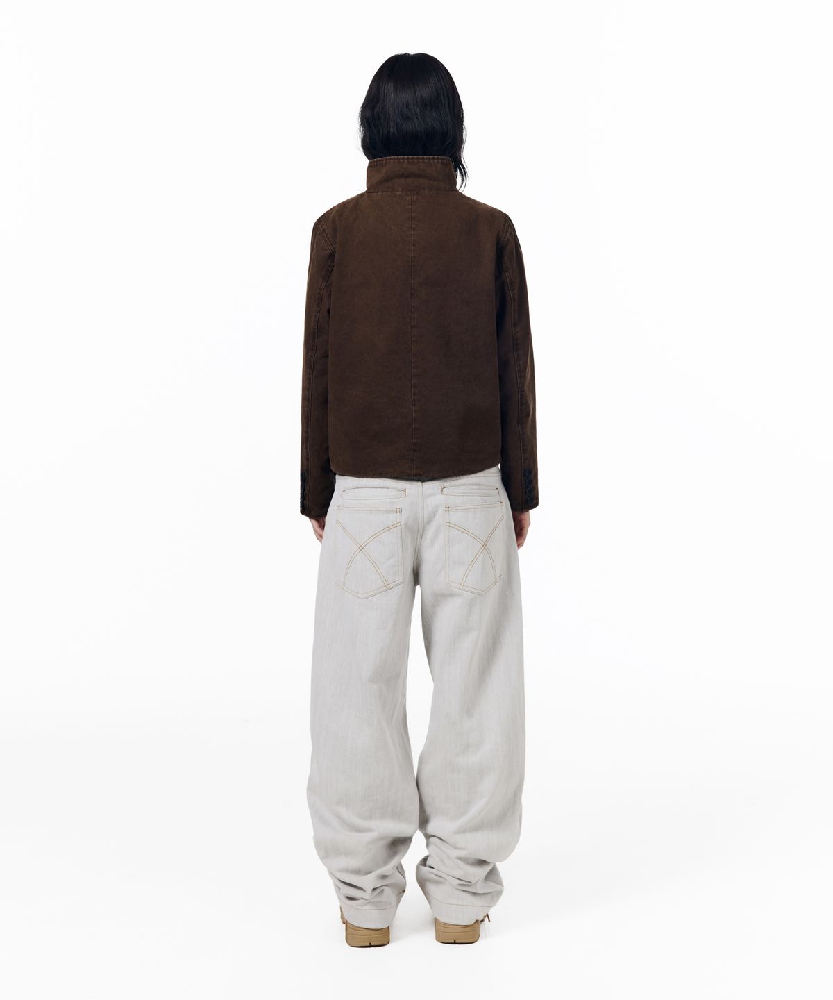 아캄(AAKAM) KPT Semi Wide Denim Pants (White)