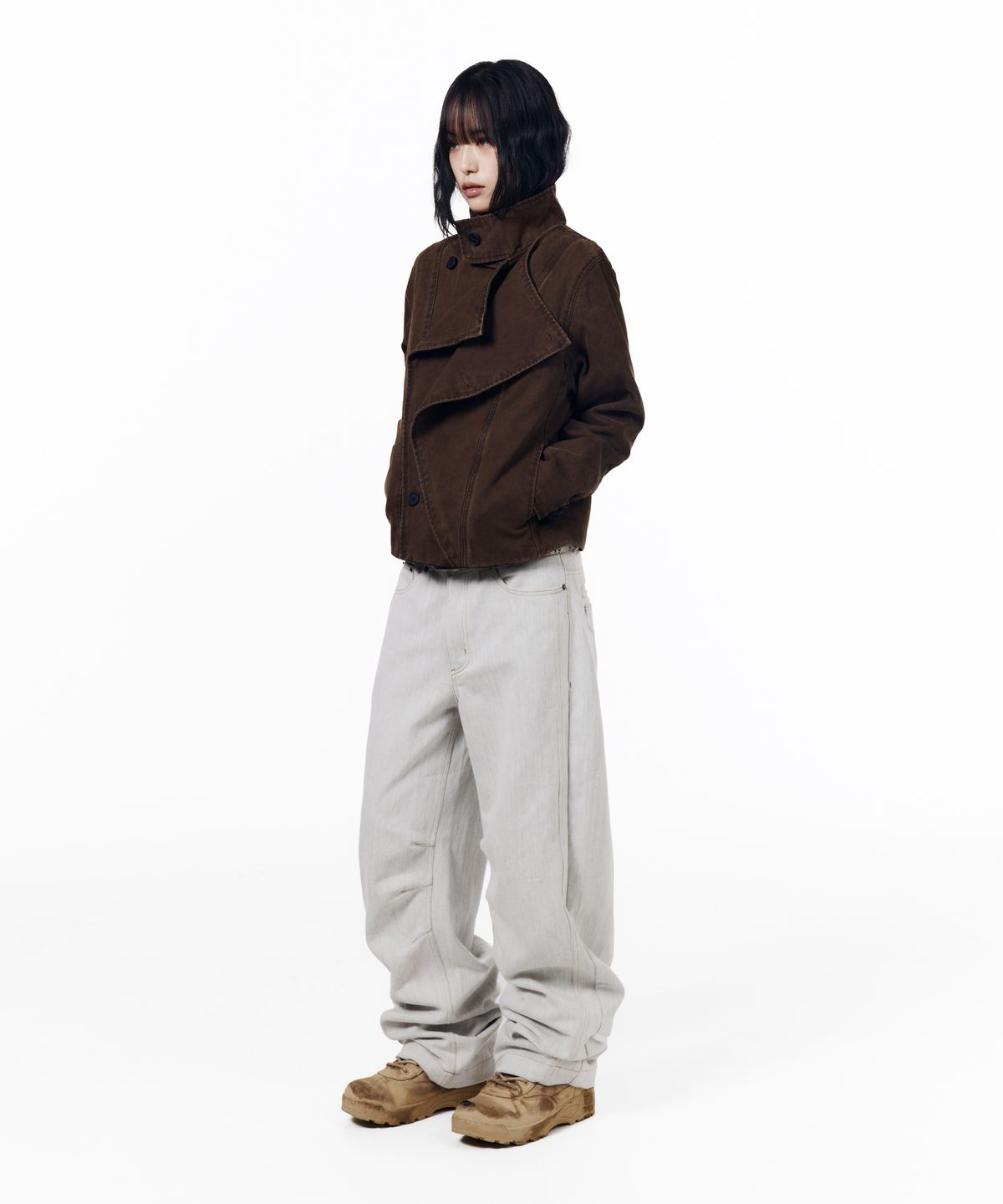 아캄(AAKAM) KPT Semi Wide Denim Pants (White)