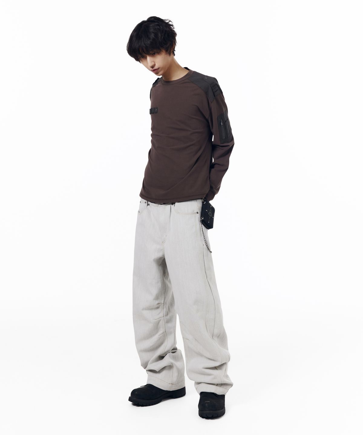 아캄(AAKAM) KPT Semi Wide Denim Pants (White)