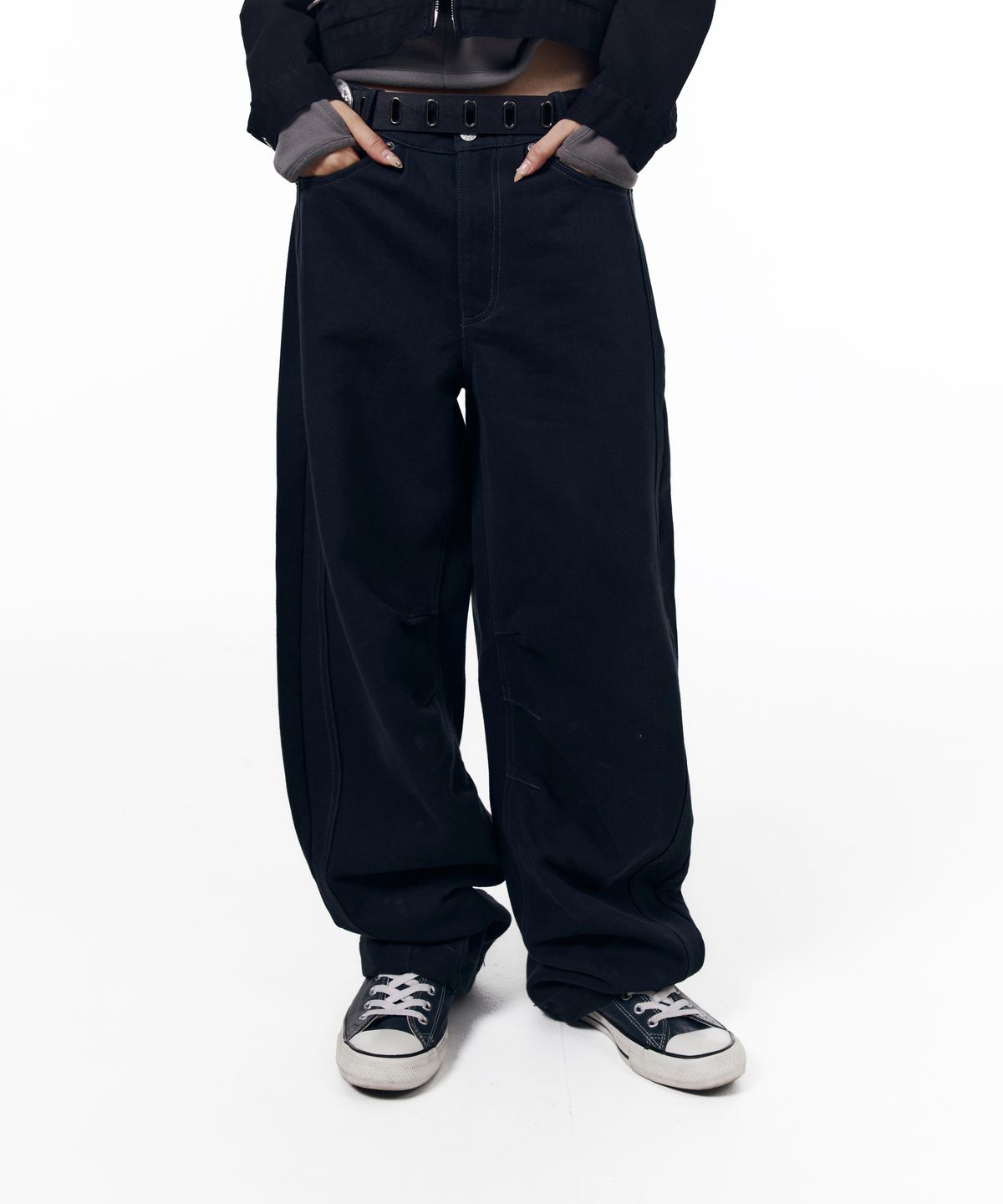 아캄(AAKAM) KPT Semi Wide Denim Pants (Black)