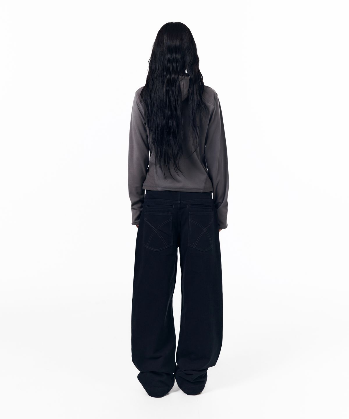 아캄(AAKAM) KPT Semi Wide Denim Pants (Black)