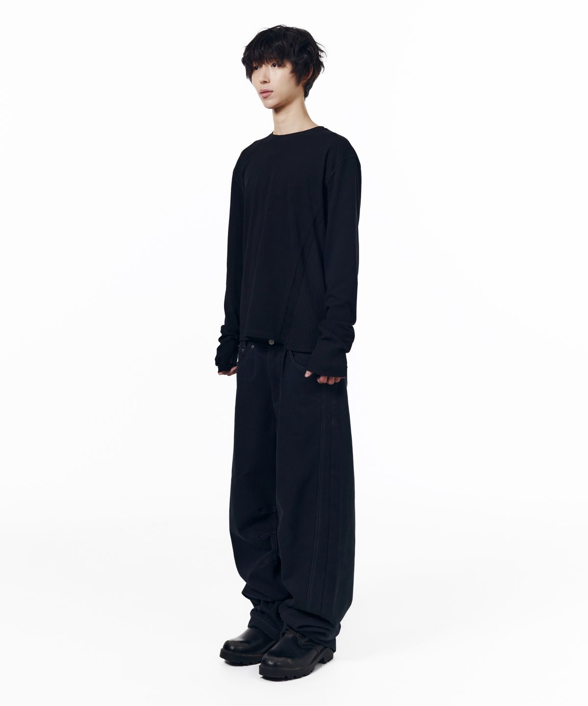 아캄(AAKAM) KPT Semi Wide Denim Pants (Black)