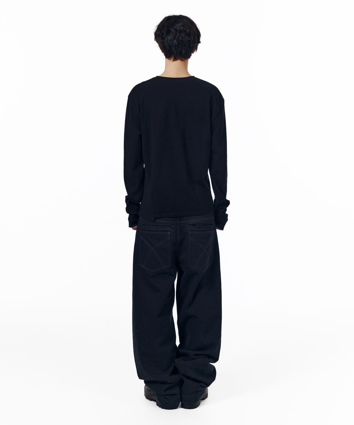 아캄(AAKAM) KPT Semi Wide Denim Pants (Black)