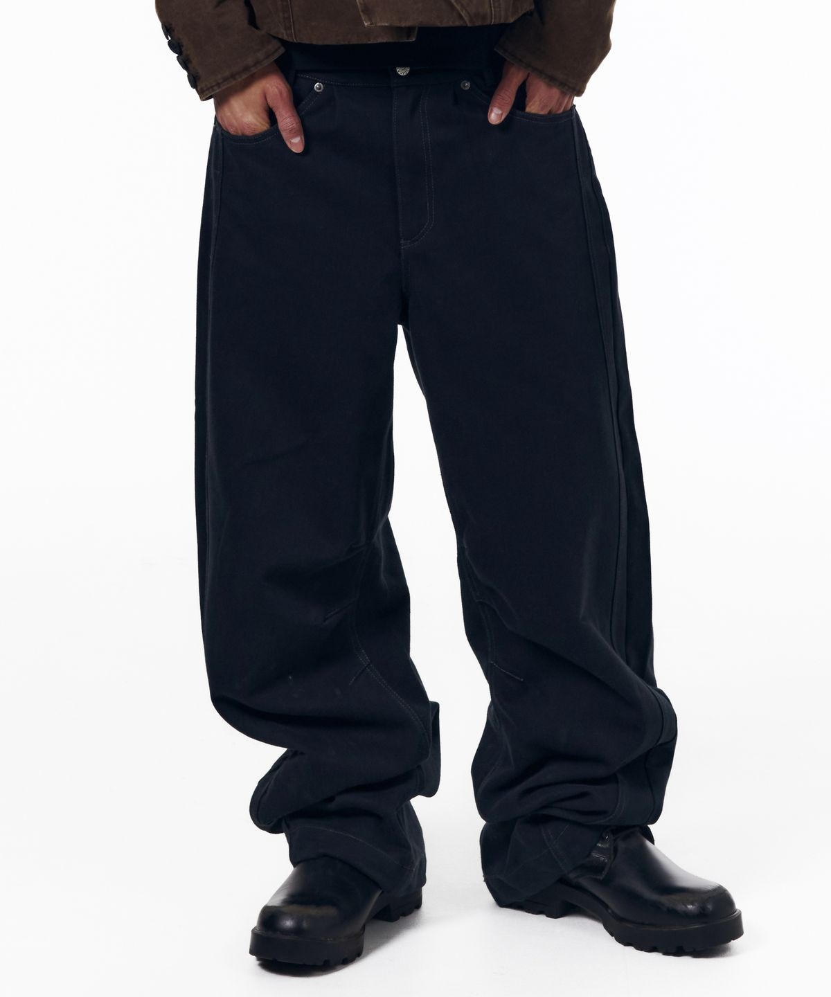 아캄(AAKAM) KPT Semi Wide Denim Pants (Black)