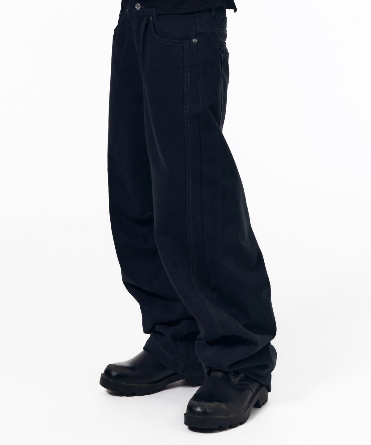 아캄(AAKAM) KPT Semi Wide Denim Pants (Black)