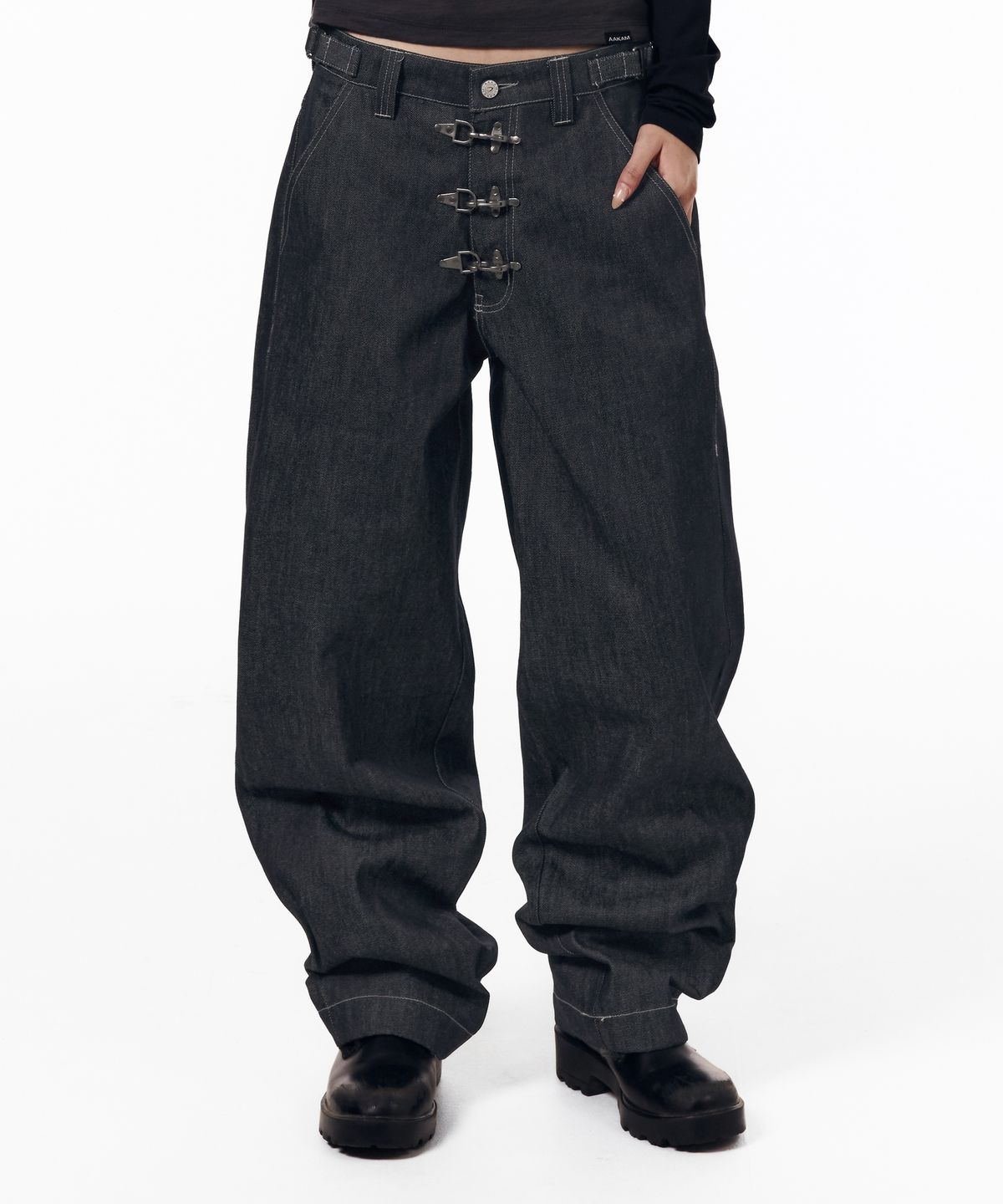 아캄(AAKAM) Fireman Hook Denim Pants (Blue)