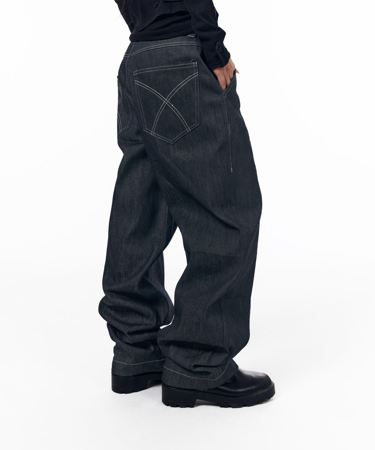 아캄(AAKAM) Fireman Hook Denim Pants (Blue)
