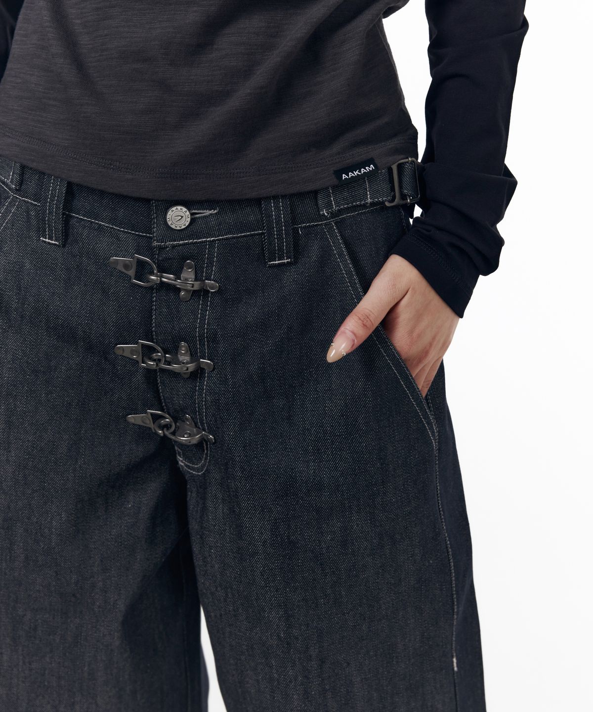 아캄(AAKAM) Fireman Hook Denim Pants (Blue)