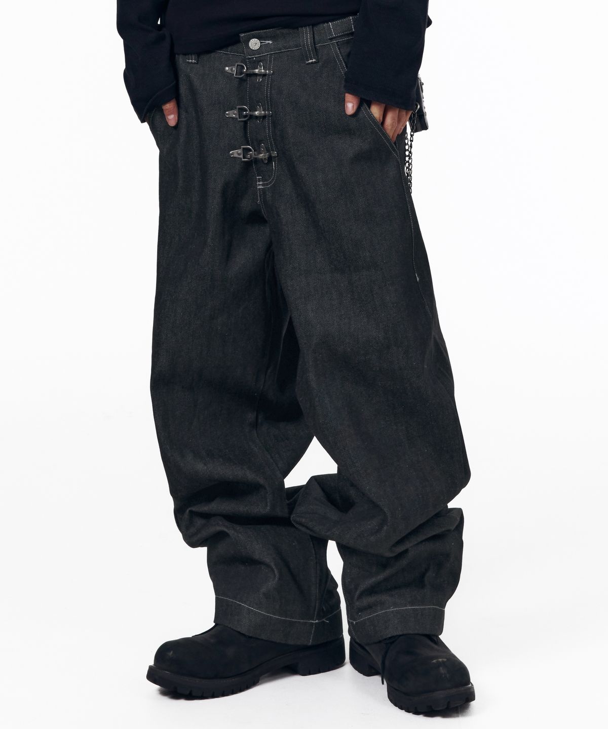 아캄(AAKAM) Fireman Hook Denim Pants (Blue)