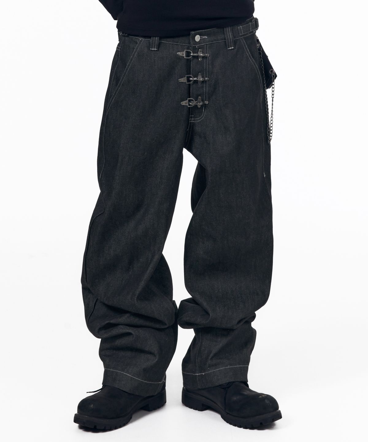 아캄(AAKAM) Fireman Hook Denim Pants (Blue)