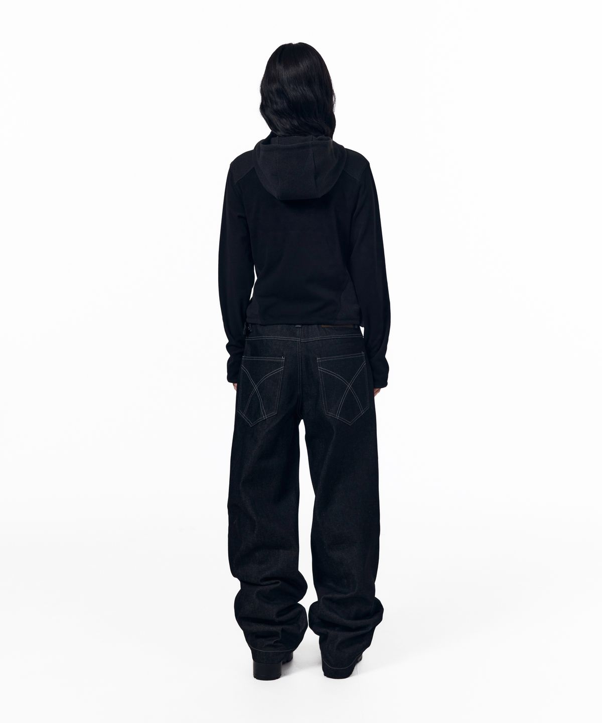 아캄(AAKAM) Fireman Hook Denim Pants (Black)