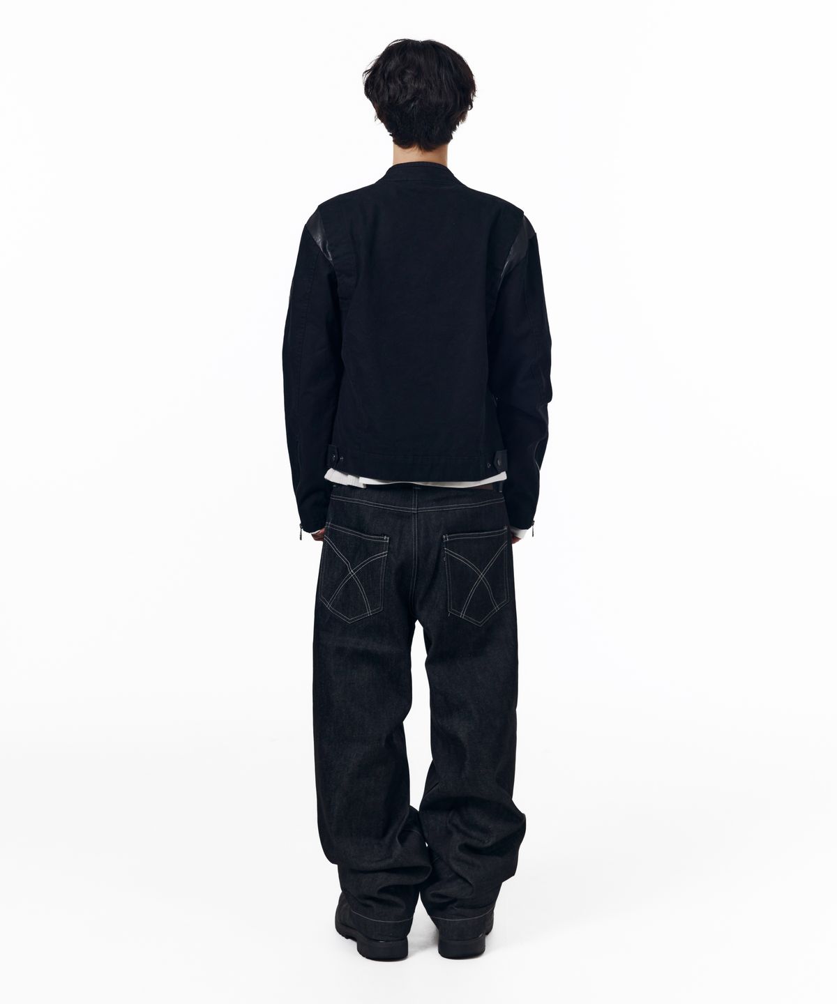 아캄(AAKAM) Fireman Hook Denim Pants (Black)