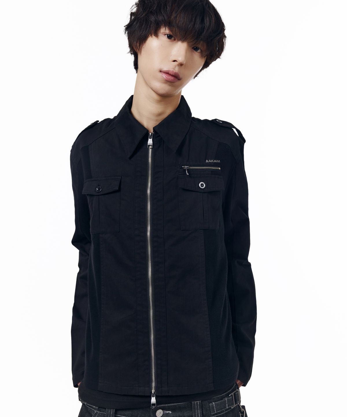 아캄(AAKAM) Utility Zip Shirts Jacket (Black)