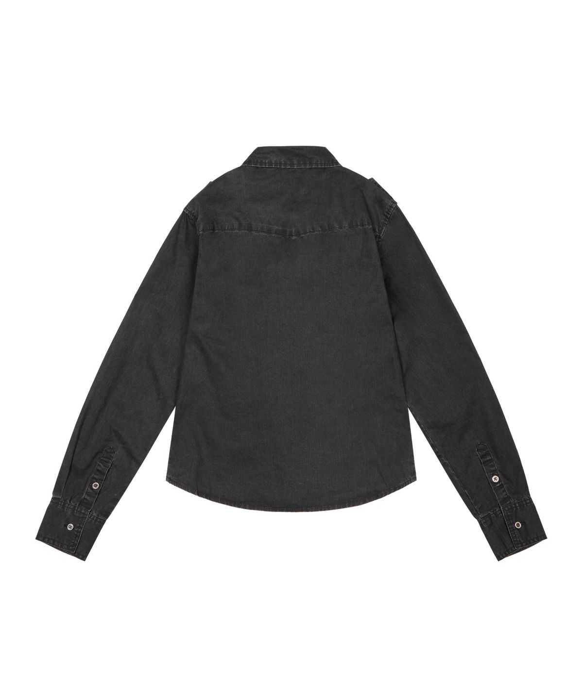 아캄(AAKAM) Vintaged Washed Pocket Long Shirts (Black)