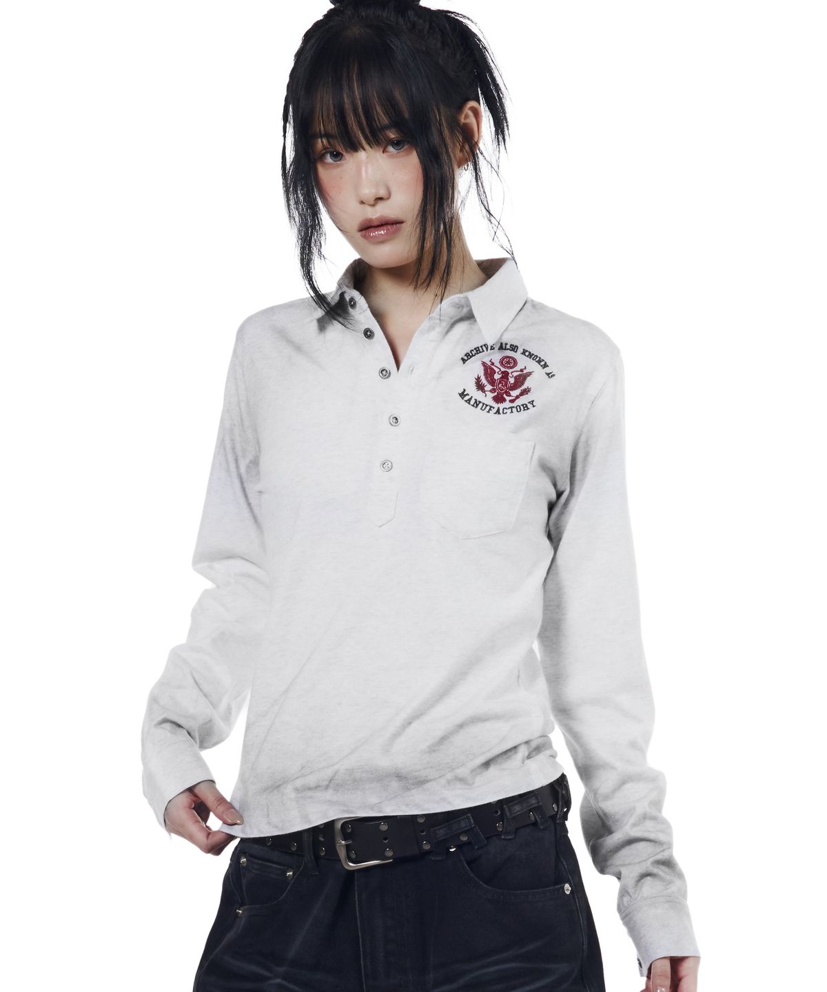 아캄(AAKAM) Dirty Washed PK Long Sleeve (Gray)