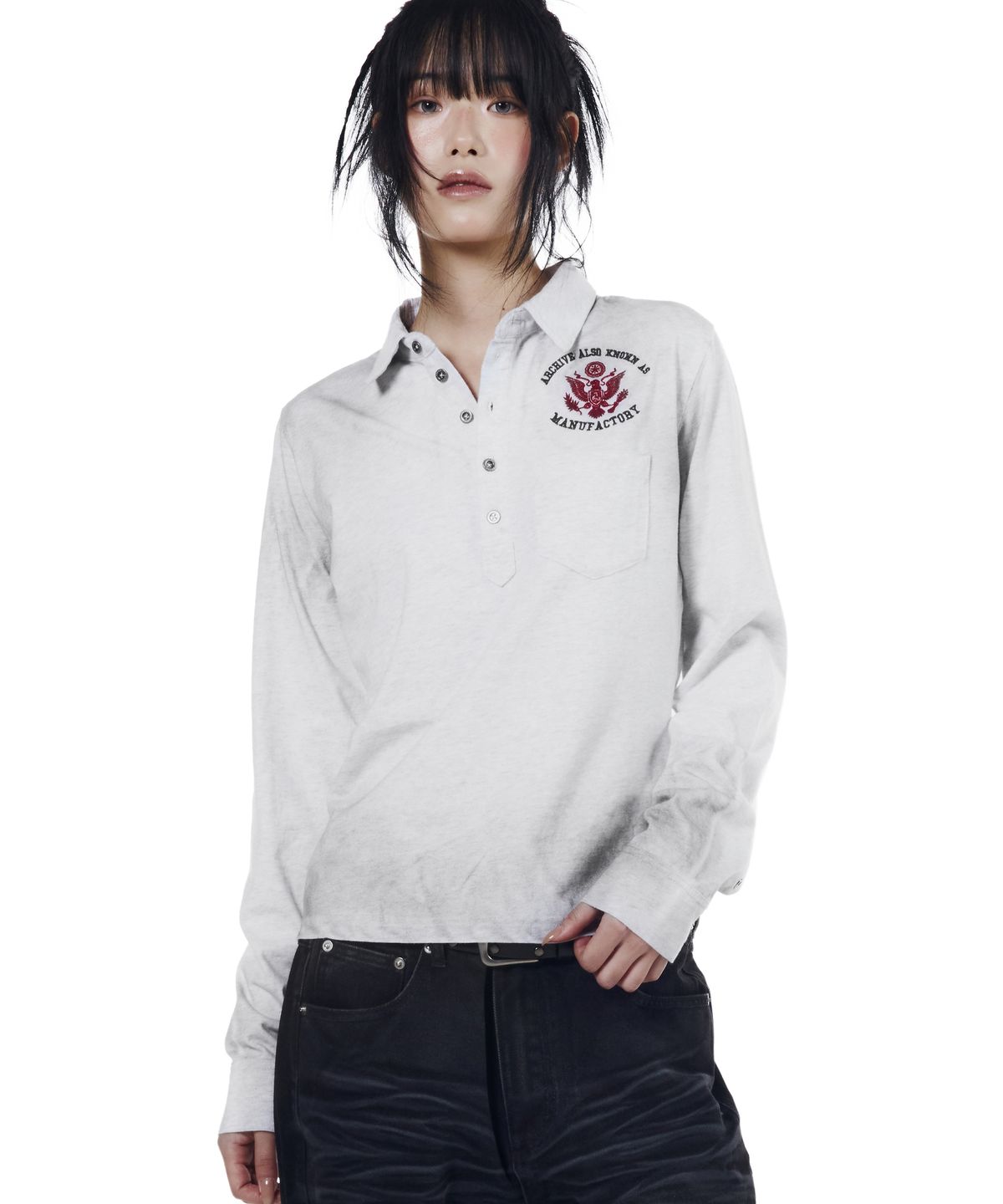 아캄(AAKAM) Dirty Washed PK Long Sleeve (Gray)