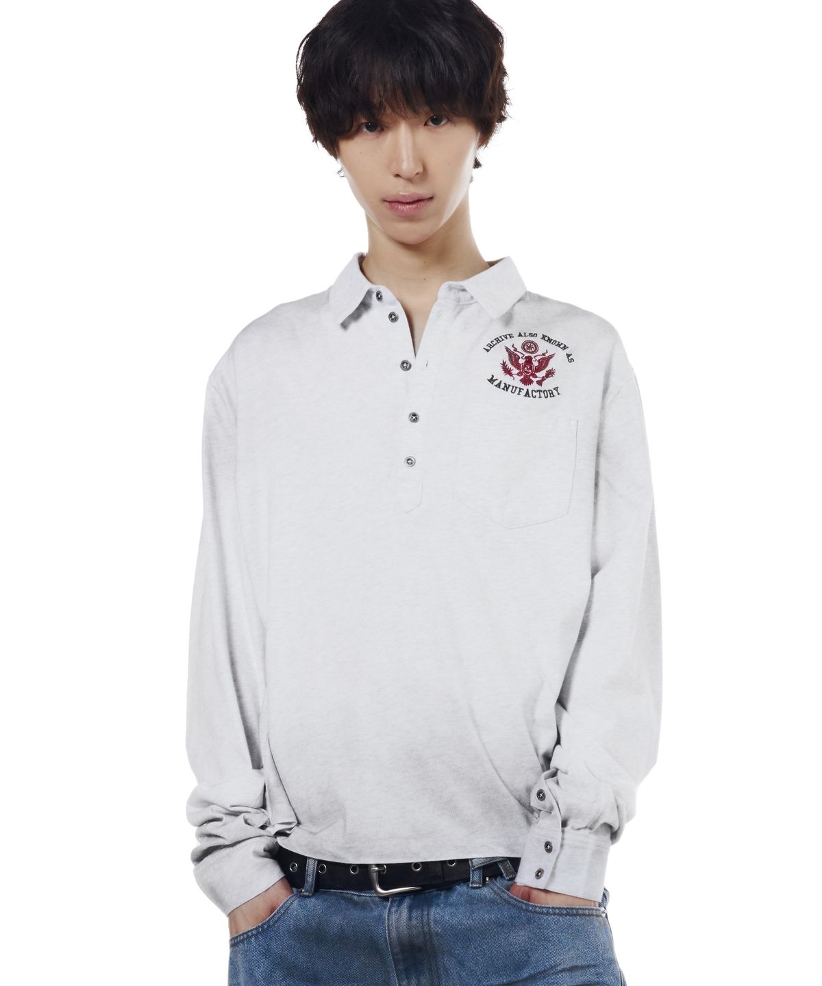 아캄(AAKAM) Dirty Washed PK Long Sleeve (Gray)