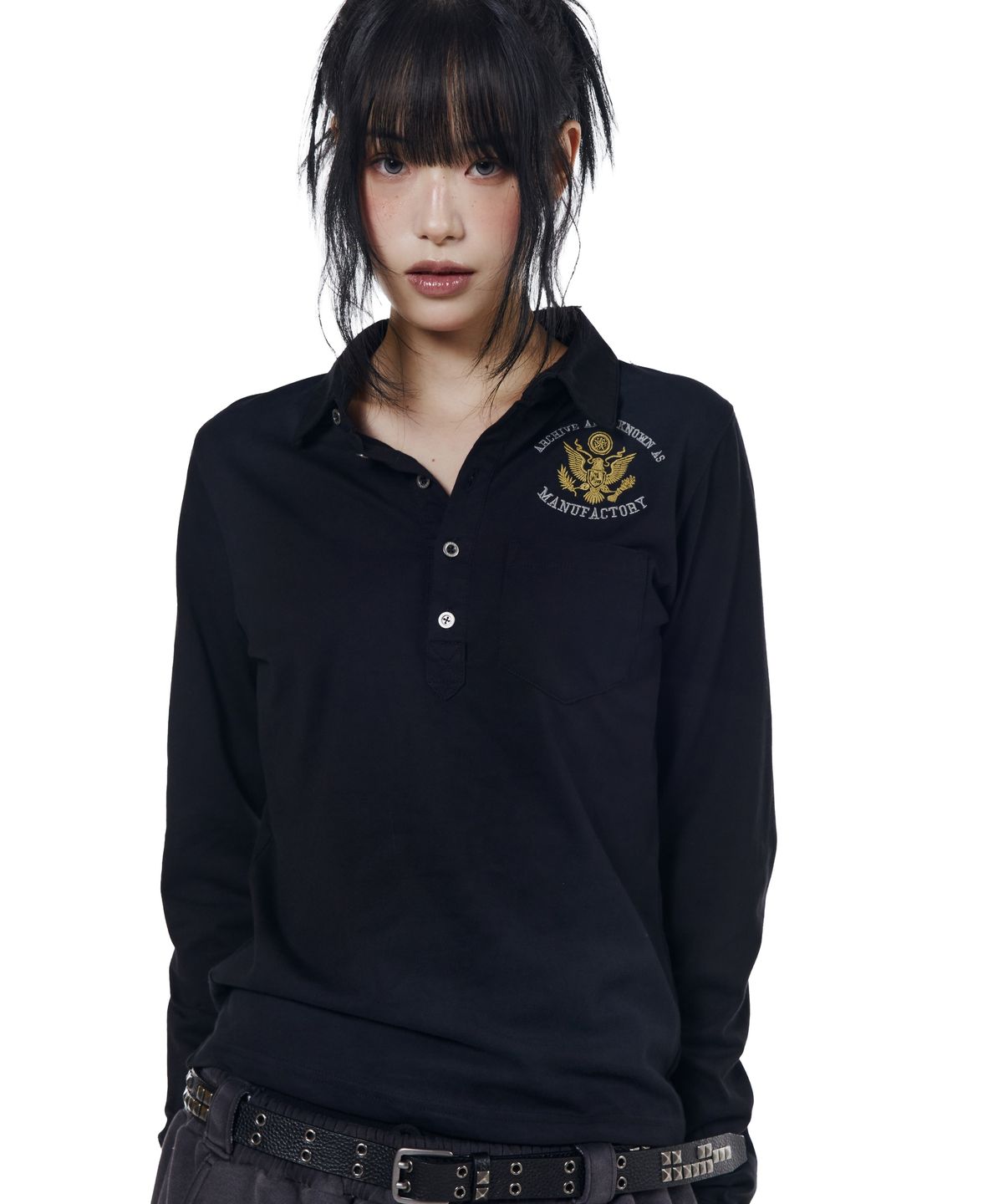아캄(AAKAM) Dirty Washed PK Long Sleeve (Black)