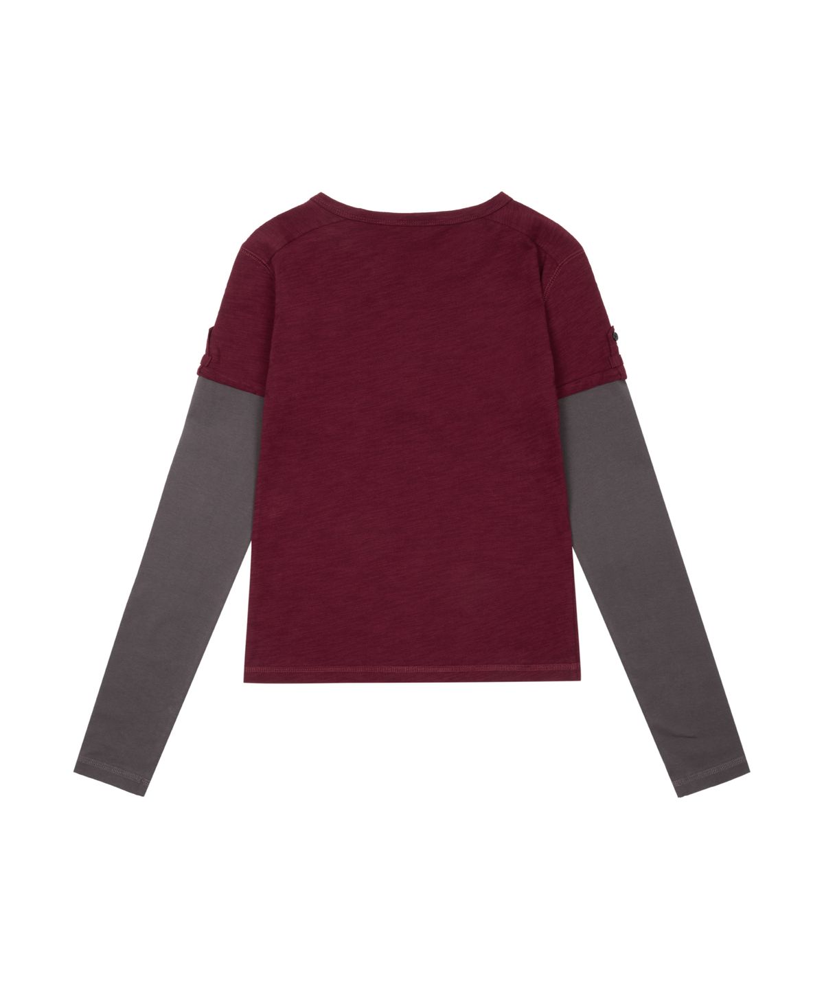 아캄(AAKAM) Henry Neck Layered Long Sleeve (Burgundy)