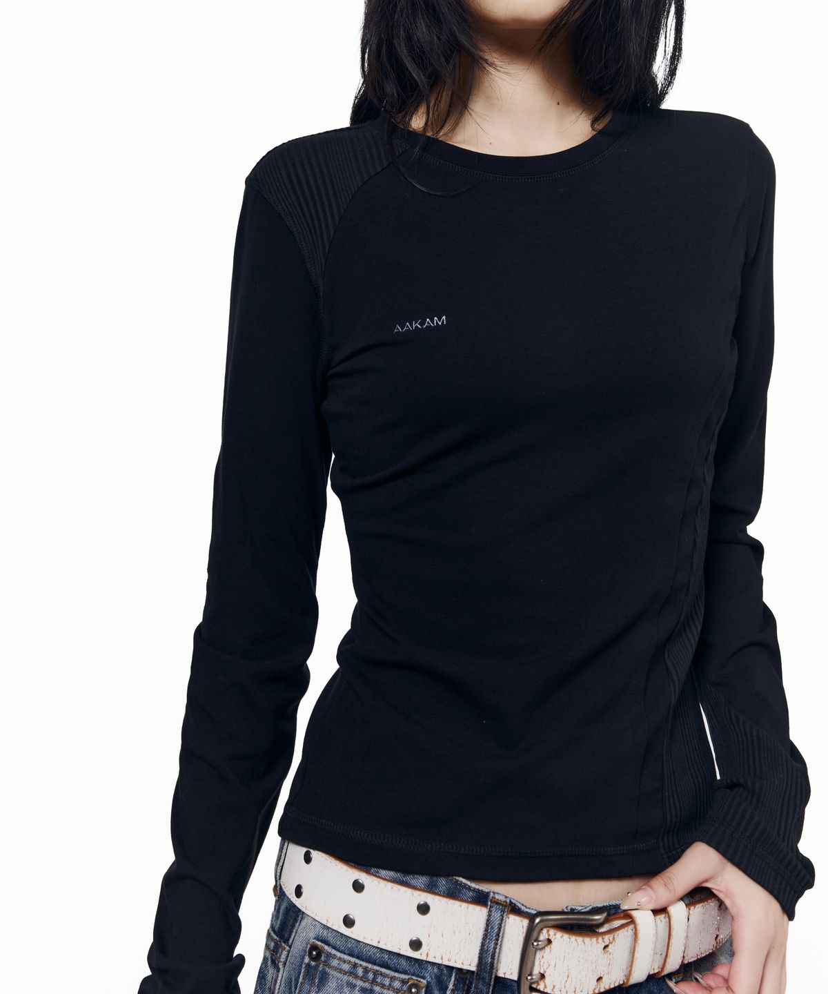 아캄(AAKAM) Cut-Off Long Sleeve (Black)