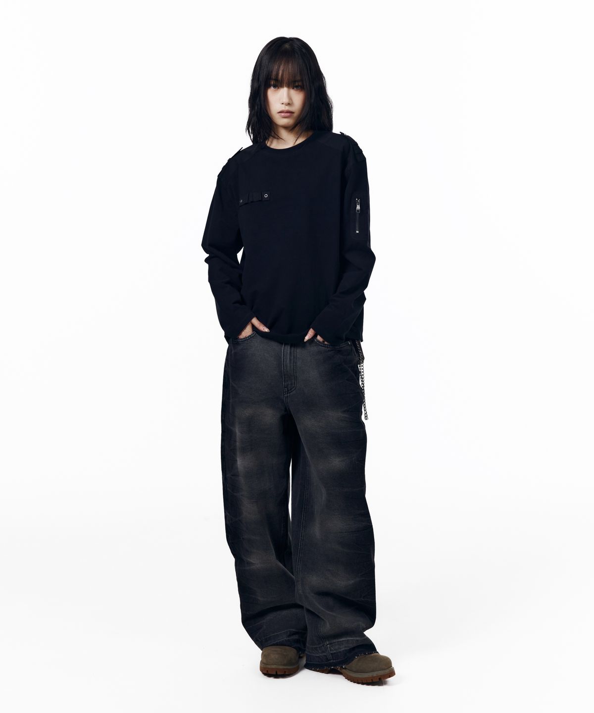 아캄(AAKAM) Military Panel Long Sleeve (Black)