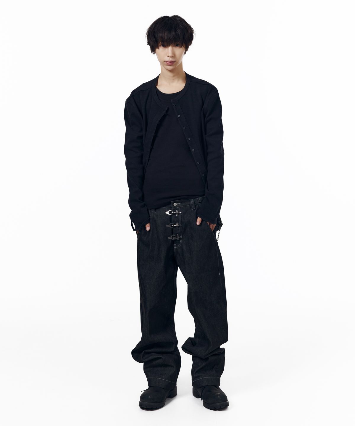 아캄(AAKAM) Jersey Skinny Cardigan (Black)