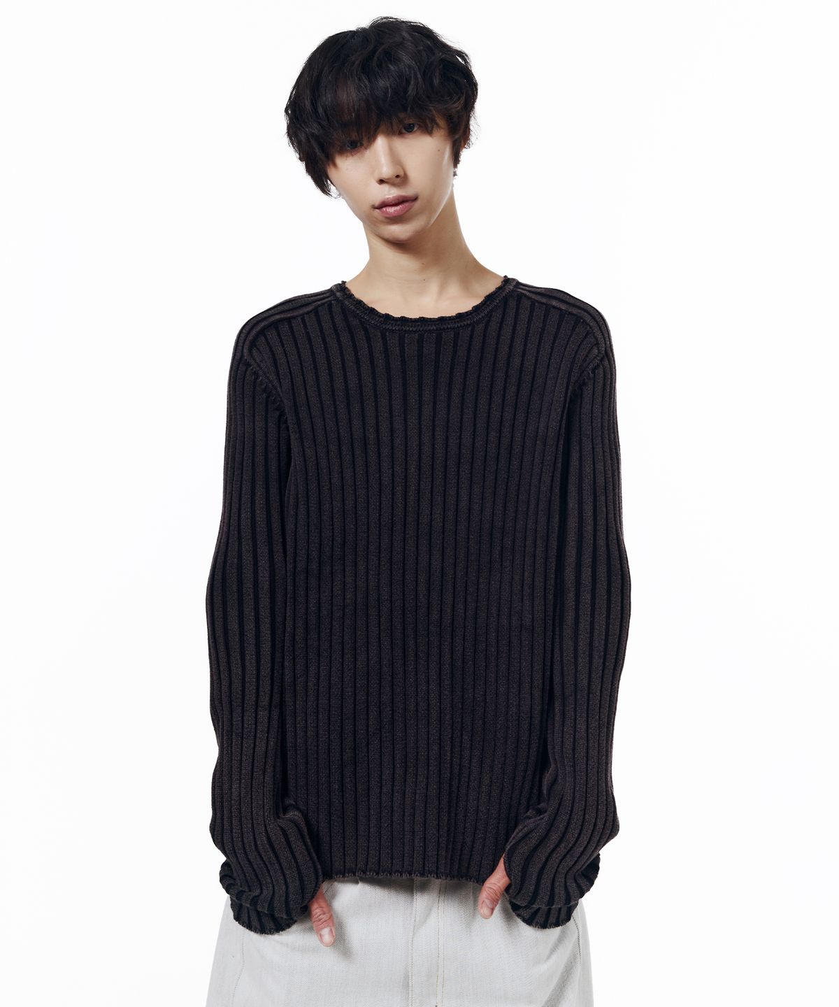 아캄(AAKAM) Fade Washed Knit (Black)