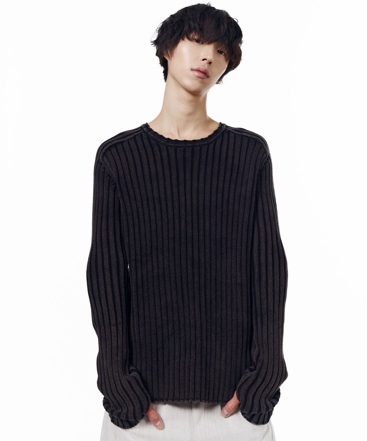 아캄(AAKAM) Fade Washed Knit (Black)