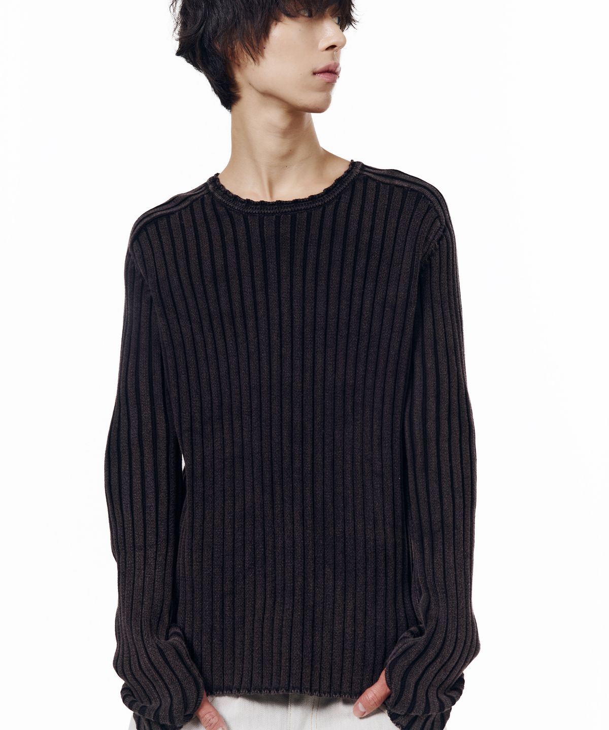 아캄(AAKAM) Fade Washed Knit (Black)