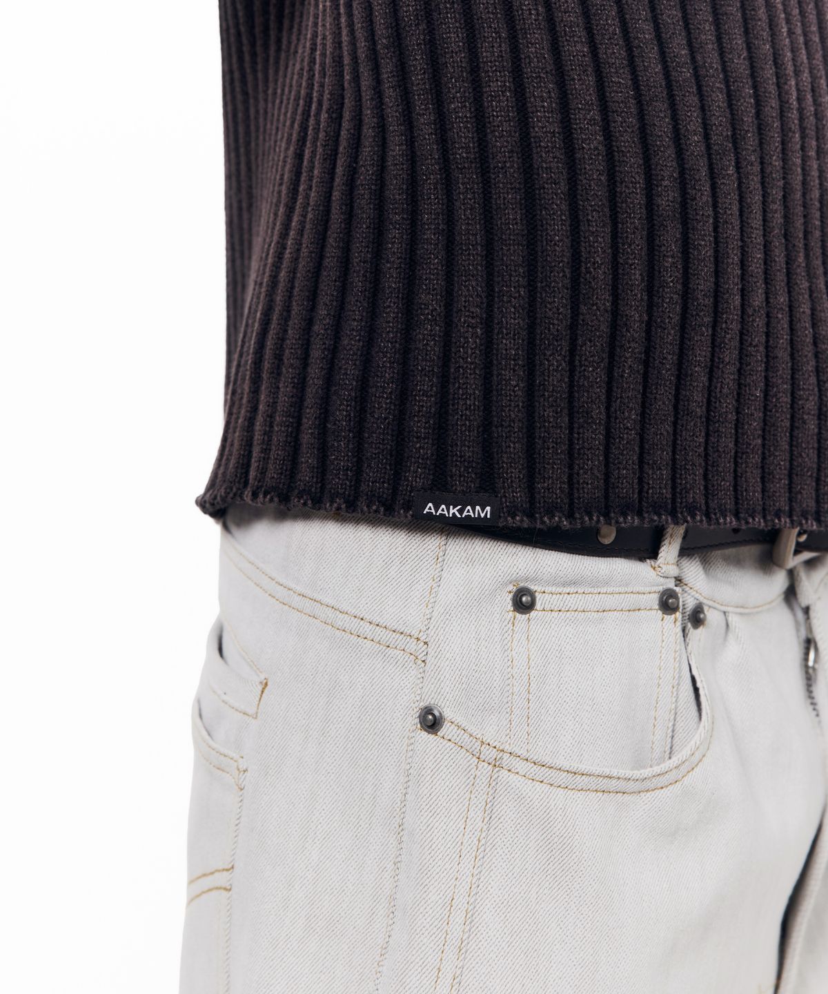 아캄(AAKAM) Fade Washed Knit (Black)