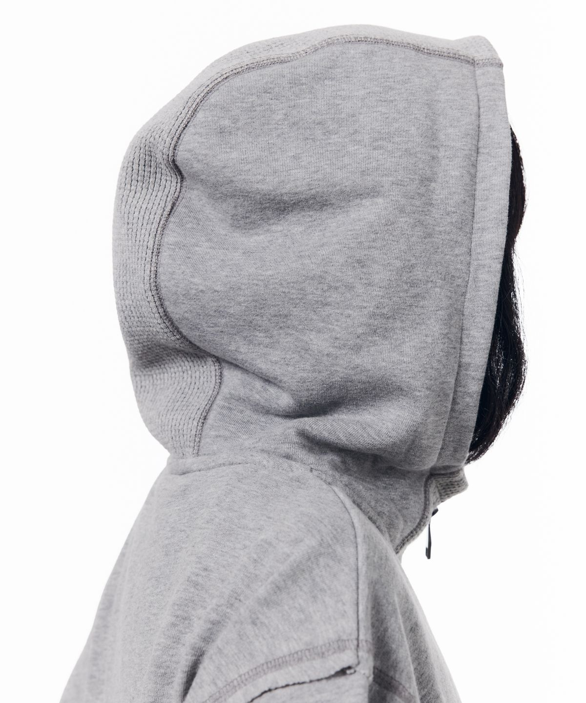 아캄(AAKAM) Waffle Sleeve Hoodie Zip-Up (Gray)