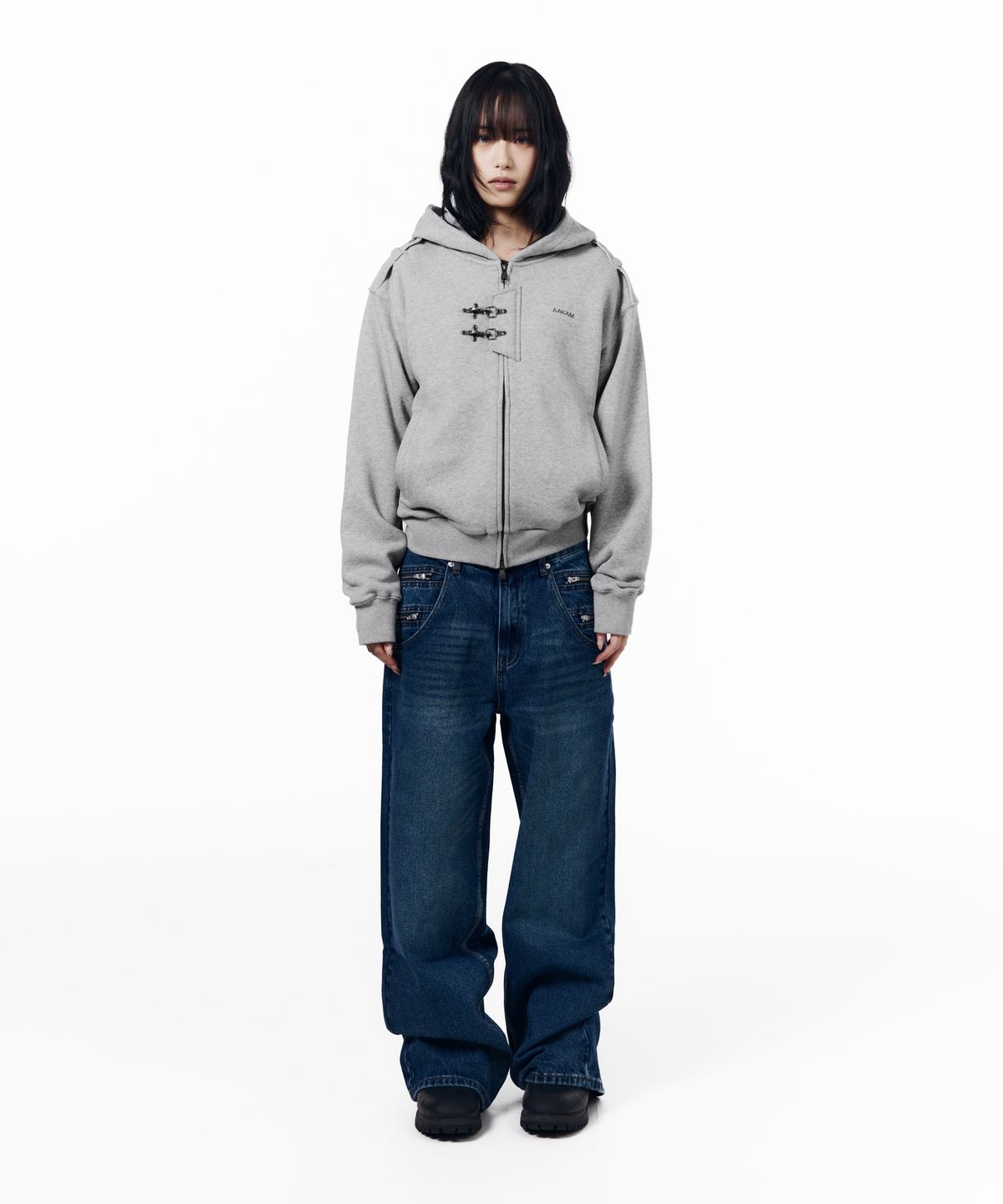 아캄(AAKAM) Fireman Hook Hoodie Zip-Up (Gray)