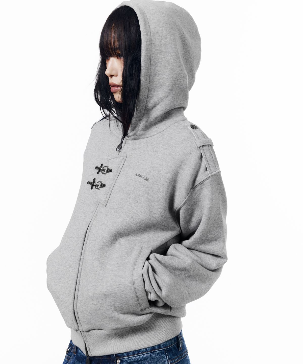 아캄(AAKAM) Fireman Hook Hoodie Zip-Up (Gray)
