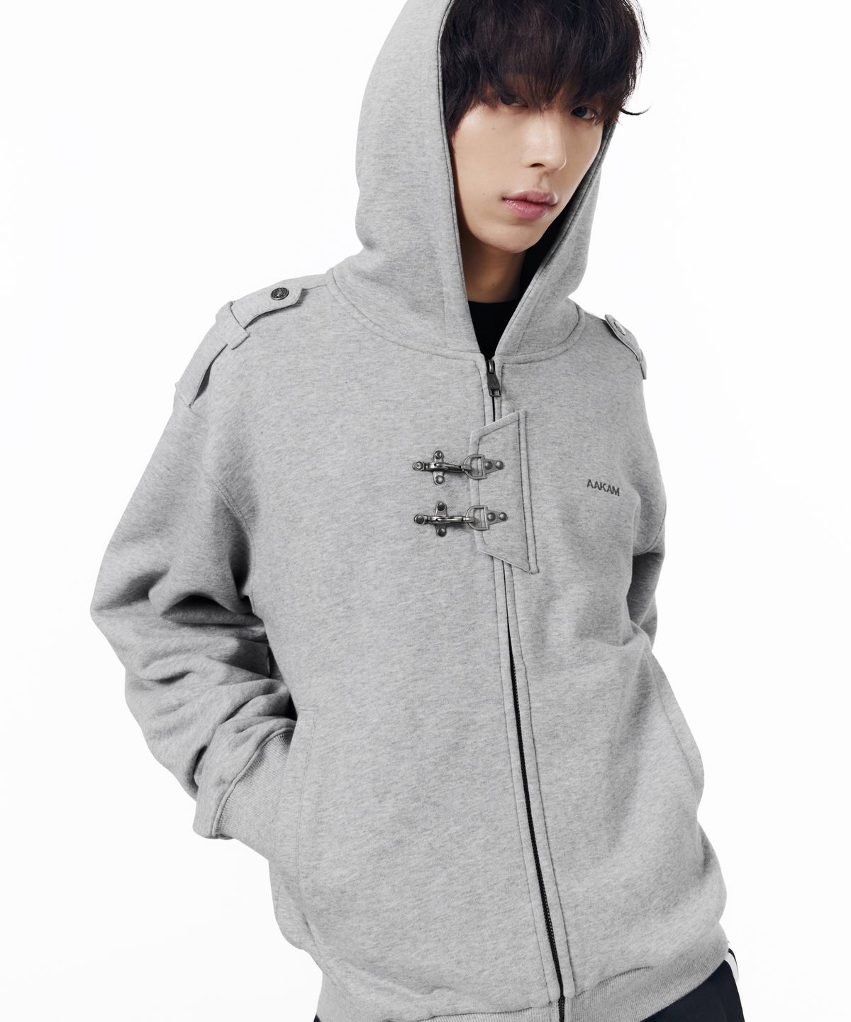 아캄(AAKAM) Fireman Hook Hoodie Zip-Up (Gray)
