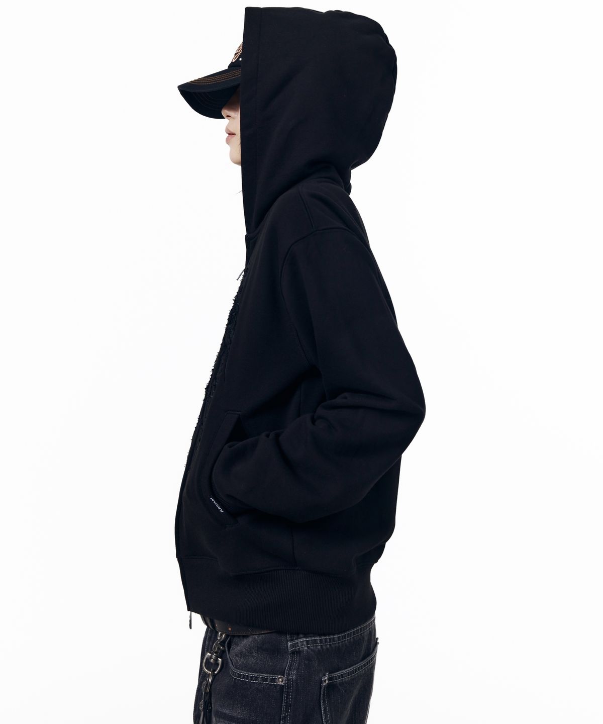 아캄(AAKAM) Gothic Lace Hoodie Zip-Up (Black)