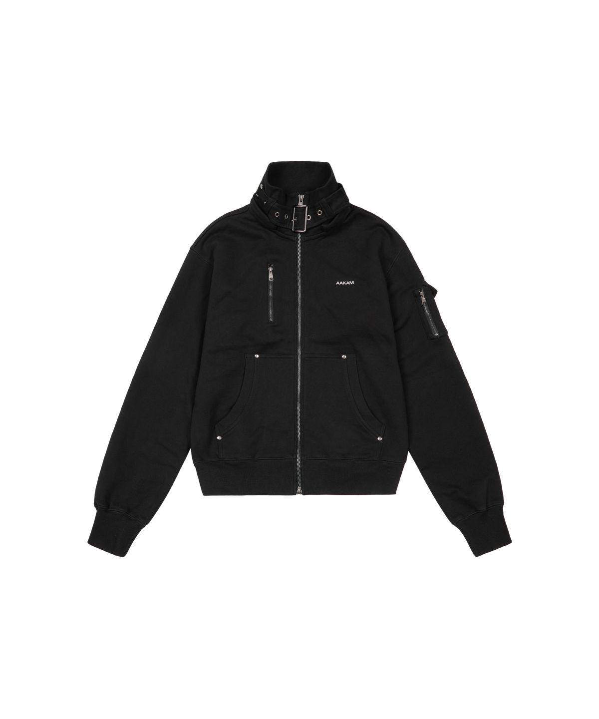 아캄(AAKAM) High Neck Fur Hoodie Zip-Up (Black)
